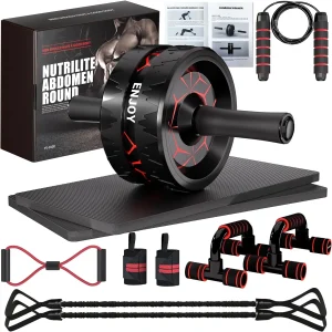 Ab Roller Wheel Kit with Resistance Bands
