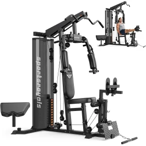 Full Body Workout Machine with Pulley System for Strength Training